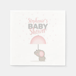Baby Olifant Roze Baby shower Servet