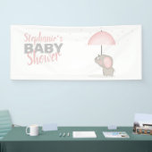 Baby Olifant Roze Baby shower Spandoek (Beurs)