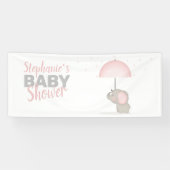 Baby Olifant Roze Baby shower Spandoek (Horizontaal)