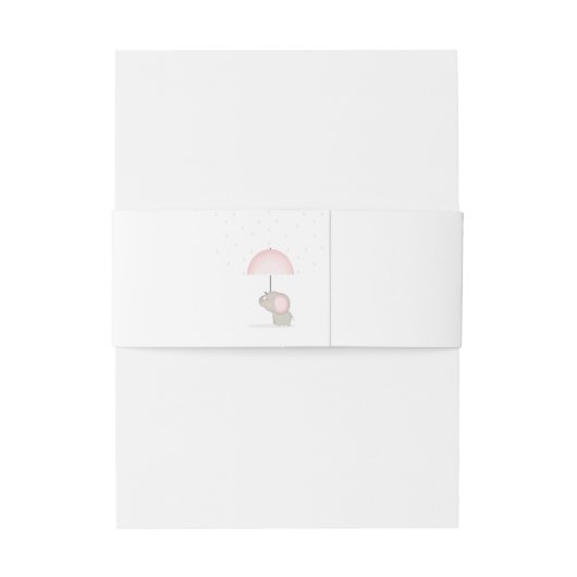 Baby Olifant Roze Baby shower Uitnodigingen Wikkel (Achterkant Voorbeeld)