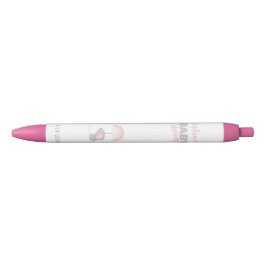 Baby Olifant Roze Baby shower Zwarte Inkt Pen