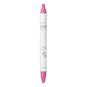 Baby olifant Roze Baby shower Zwarte Inkt Pen