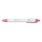 Baby Olifant Roze Baby shower Zwarte Inkt Pen (Bodem)