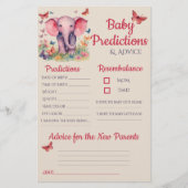 Baby olifant roze Baby voorspellingen advies Kaart (Voorkant)