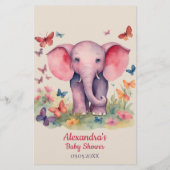 Baby olifant roze Baby voorspellingen advies Kaart (Achterkant)