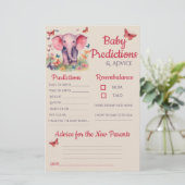 Baby olifant roze Baby voorspellingen advies Kaart (Staand voorkant)