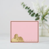 Baby Olifant roze goud Bedankkaart (Staand voorkant)