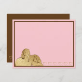 Baby Olifant roze goud Bedankkaart (Voorkant / Achterkant)