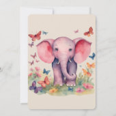 Baby Olifant Roze Meisjes Baby shower Kaart (Achterkant)