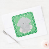 Baby Olifant | Safari Animals Party Vierkante Sticker (Envelop)