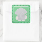 Baby Olifant | Safari Animals Party Vierkante Sticker (Tas)