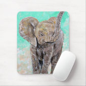 Baby Olifant Schilderij Muismat (Met muis)