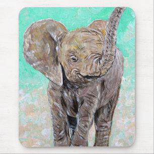 Baby Olifant Schilderij Muismat