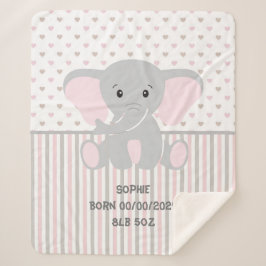 Baby Olifant Sherpa Blanket Sherpa Deken