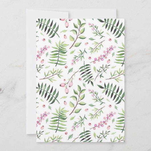 Baby Olifant Shower Uitnodiging, Boho Bloemen Kaart (Achterkant)