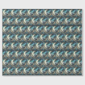 Baby Olifant slapen op halve maan Cadeaupapier (Vlak)