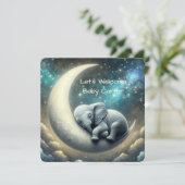 Baby Olifant slapen op halve maan Kaart (Staand voorkant)