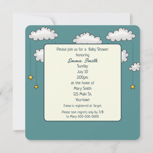 Baby Olifant slapen op halve maan Kaart (Achterkant)