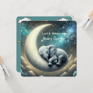 Baby Olifant slapen op halve maan Kaart