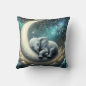 Baby Olifant slapen op halve maan Kussen (Achterkant)