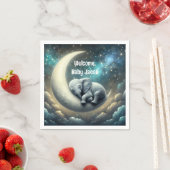 Baby Olifant slapen op halve maan Servet (Insitu)