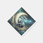 Baby Olifant slapen op halve maan Servet (Hoek)