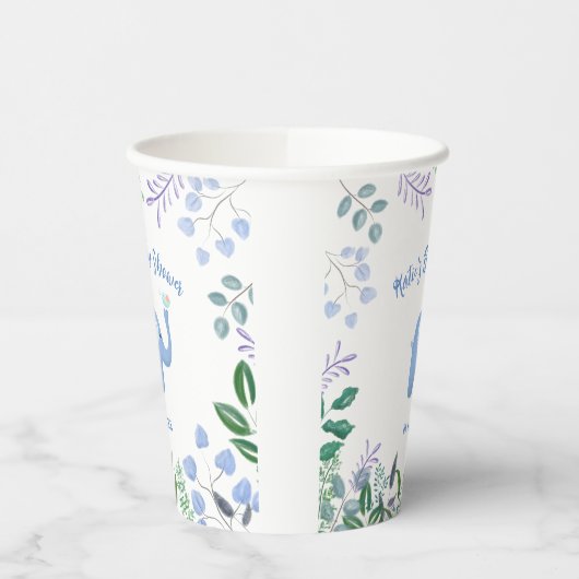 Baby Olifant Song Bird Baby shower Papieren Bekers (Links)