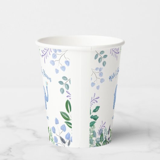 Baby Olifant Song Bird Baby shower Papieren Bekers (Rechts)