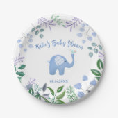 Baby Olifant Song Bird Baby shower Papieren Bordje (Voorkant)