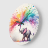 Baby Olifant speelt in Paint Grote Klok (Hoek)