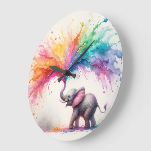 Baby Olifant speelt in Paint Grote Klok (Hoek)