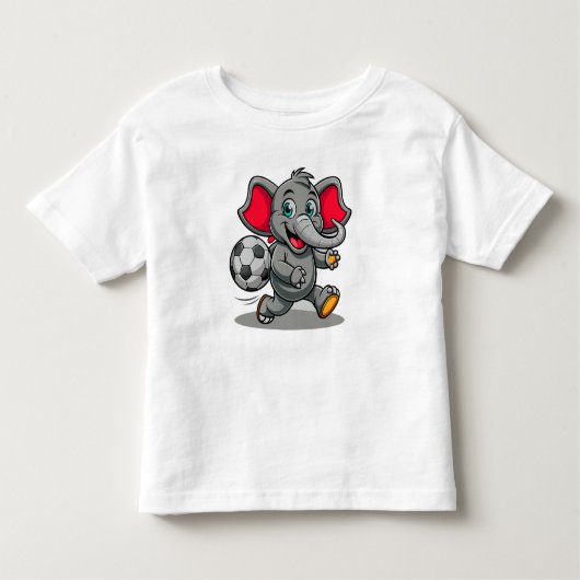 Baby Olifant Speelt Tafelvoetbal Grafiek Kinder Shirts (Voorkant)