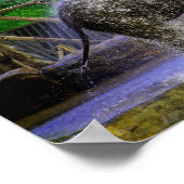 Baby olifant spelen in waterval poster (Hoek)