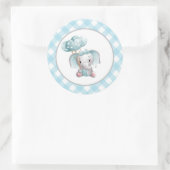 Baby olifant Sticker, Baby shower, geboortedag Ronde Sticker (Tas)