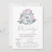 Baby olifant Stippen Florence Baby shower Kaart (Voorkant)