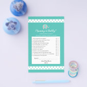 Baby Olifant Stippen Mamma of Pappa Spel Flyer (Enkel)