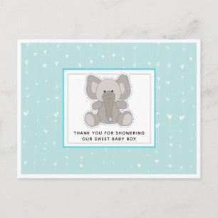 Baby Olifant String Hearts Baby Shower Bedankt Briefkaart