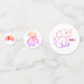 Baby Olifant Tafel Confetti (Voorkanten)