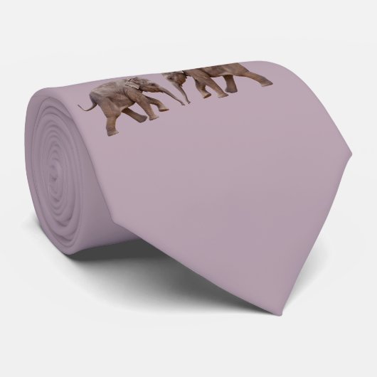 Baby Olifant Tie (Stoffig Roze) Stropdas (Opgerold)