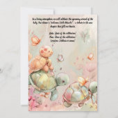 Baby Olifant & Turtle Baby shower Uitnodiging (Achterkant)
