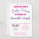 Baby-olifant | uitnodiging tot baby shower (Voorkant)