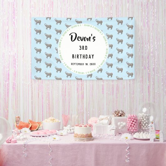 Baby Olifant Verjaardag Welkom Spandoek