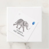Baby Olifant Verjaardagscadeau Labels, Blauw & Gri Bedankjes Labels (In situ)
