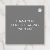 Baby Olifant Verjaardagscadeau Labels, Blauw & Gri Bedankjes Labels (Achterkant)