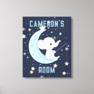 Baby Olifant Vissen 4 Sterren Uitgerekte Canvas Afdruk