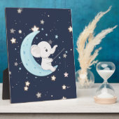 Baby Olifant Vissen Naar Sterren Tafelplaque Fotoplaat (Zijkant)