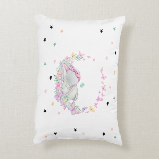 Baby Olifant, Vlinders, Sterren Accent Kussen (Achterkant (Verticaal))