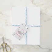 Baby Olifant, Vlinders, Sterren Cadeaulabel (Met Touw)