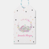 Baby Olifant, Vlinders, Sterren Cadeaulabel (Voorkant)