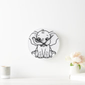 Baby Olifant Wandklok (Huis)